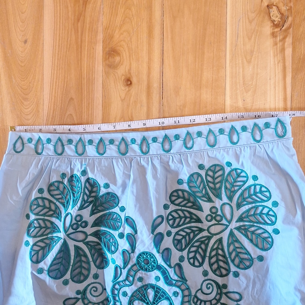 Farm Rio Richelieu Broderie Anglaise Sea Theme Midi Skirt Blue & Green XL - Picture 5 of 11